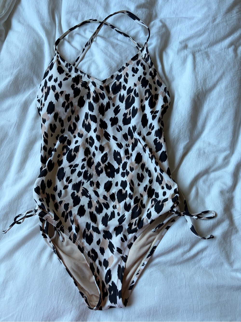 Kona Sol Leopard-Print One-Piece Swimsuit in Black and Cream